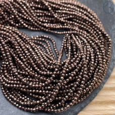 2 мм, Гематин имитация алмазная огранка коричневый