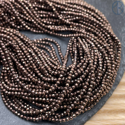 2 мм, Гематин имитация алмазная огранка коричневый