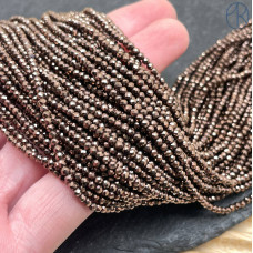 2 мм, Гематин имитация алмазная огранка коричневый