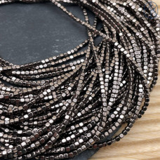 2 мм Гематин имитация, цвет коричневый №2, куб округленные стороны