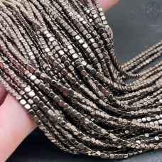 2 мм Гематин имитация, цвет коричневый №2, куб округленные стороны