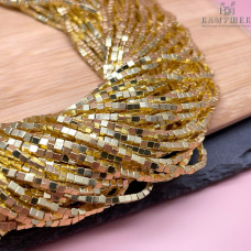 2 мм Гематин имитация, цвет светлое золото, куб УЦЕНКА