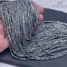 2 мм Гематин имитация, цвет темное серебро многогранник