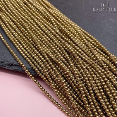 2 мм Гематин имитация, цвет темное золото №1