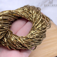 2 мм Гематин имитация, цвет темное золото, куб №2 