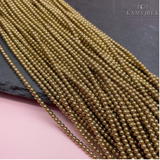 2 мм Гематин имитация, цвет темное золото 
