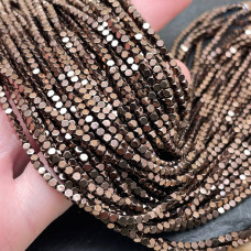 2 мм, Гематин имитация куб огранка коричневый
