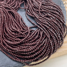 2 мм Гематин имитация огранка, цвет темно-бордовый