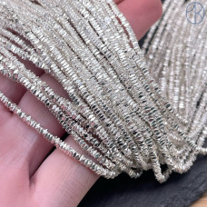 2 мм, Гематин имитация плоский квадрат светлое серебро 