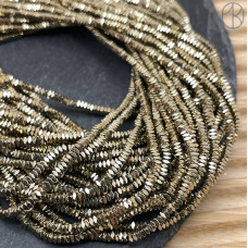 2 мм, Гематин имитация плоский квадрат темное золото