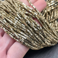 2 мм, Гематин имитация плоский квадрат темное золото