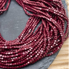 2 мм Гематин, куб округленные стороны, бордовый имитация