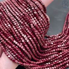 2 мм Гематин, куб округленные стороны, бордовый имитация