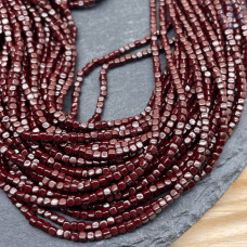 2 мм Гематин, куб округленные стороны, темно-бордовый имитация