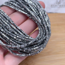 2 мм Гематин квадрат округленные стороны, темное серебро имитация