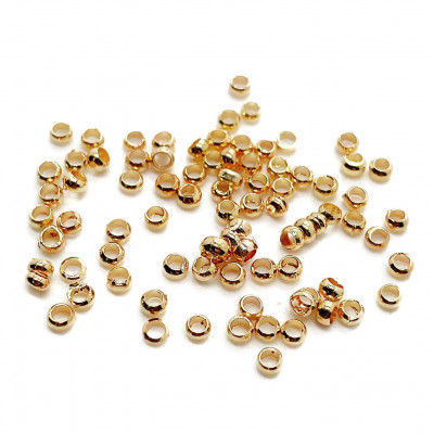 2 мм, Кримпы (зажимные бусины), 2 гр цвет золото