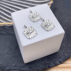 20 мм, Цвет серебро, Подвеска квадрат Купидон