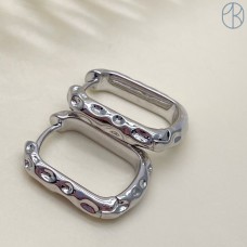 20 мм Цвет серебро, Швензы Прямоугольник мятые Люкс