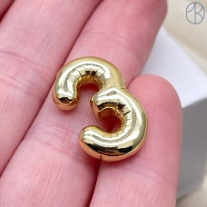 21 мм, Цвет золото, Цифра объемная 3