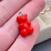 22*11мм,цвет серебро, Подвеска Мишка красный
