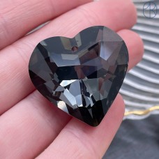29*29 мм, Подвеска сердце черное огранка люкс