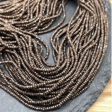 2х1 мм, Гематин имитация рондель алмазная огранка коричневый №1