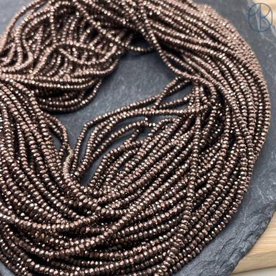 2х1 мм, Гематин имитация рондель алмазная огранка коричневый