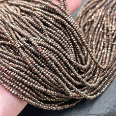 2х1 мм, Гематин имитация рондель алмазная огранка коричневый