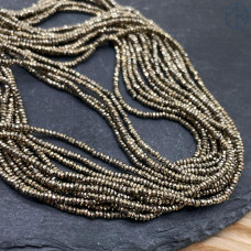 2х1 мм, Гематин имитация рондель алмазная огранка темное золото