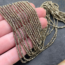 2х1 мм, Гематин имитация рондель алмазная огранка темное золото