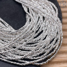 2х1 мм, Гематин имитация рондель огранка светлое серебро