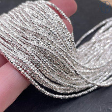 2х1 мм, Гематин имитация рондель огранка светлое серебро