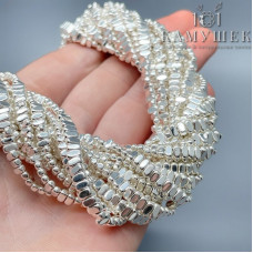 2х4 мм, Гематин имитация плоский прямоугольник светлое серебро