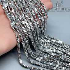 2х4 мм, Гематин имитация плоский прямоугольник темное серебро