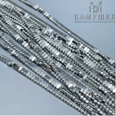 2х4 мм, Гематин имитация плоский прямоугольник темное серебро