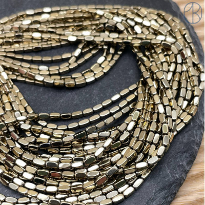 2х4 мм, Гематин имитация прямоугольник темное золото