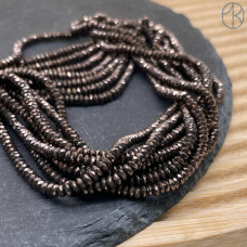 3*1 мм Гематин имитация рондель алмазная огранка, цвет коричневый