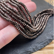 3*1 мм Гематин имитация рондель алмазная огранка, цвет коричневый