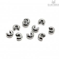 3 мм, Бусина маскировочная, цвет серебро 10шт. 