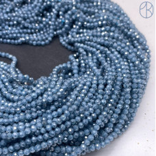 3 мм, Циркон огранка темно-голубой №1 с эффектом снежного кварца (кубический цирконий, фианит) 3 мм, Циркон огранка темно-голубой №1 с эффектом снежного кварца (кубический цирконий, фианит)