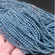 3 мм, Циркон огранка темно-голубой №1 с эффектом снежного кварца (кубический цирконий, фианит) 3 мм, Циркон огранка темно-голубой №1 с эффектом снежного кварца (кубический цирконий, фианит)