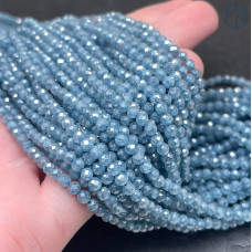 3 мм, Циркон огранка темно-голубой №3 с эффектом снежного кварца (кубический цирконий, фианит) 3 мм, Циркон огранка темно-голубой №3 с эффектом снежного кварца (кубический цирконий, фианит)