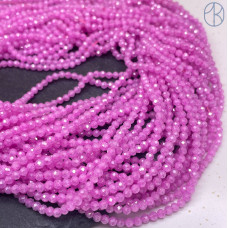 3 мм, Циркон огранка темно-розовый с эффектом снежного кварца (кубический цирконий, фианит) 3 мм, Циркон огранка темно-розовый с эффектом снежного кварца (кубический цирконий, фианит)