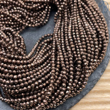 3 мм, Гематин имитация алмазная огранка коричневый