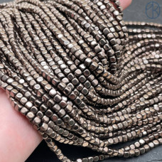 3 мм Гематин имитация, цвет коричневый №2, куб округленные стороны