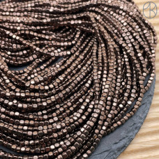 3 мм Гематин имитация, цвет коричневый, куб округленные стороны