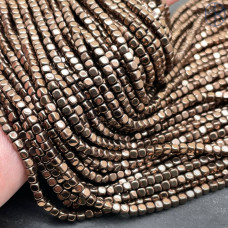 3 мм Гематин имитация, цвет коричневый, куб округленные стороны