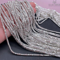 3 мм Гематин имитация, цвет светлое серебро многогранник