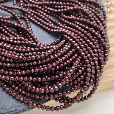 3 мм Гематин имитация огранка, цвет темно-бордовый