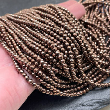 3 мм, Гематин имитация огранка круглая коричневый